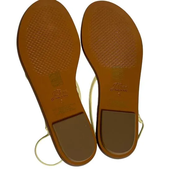 NWOT J. CREW Women’s Made in Italy Yellow Strappy Flat Sandals Size 9