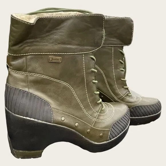 NWOT Jambu Netherland Womens Leather Olive Green Boots