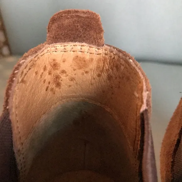 NWOT Montana brown suede slip on slouch front ankle booties Sz 8 minimalist