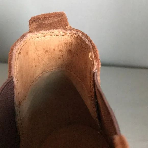 NWOT Montana brown suede slip on slouch front ankle booties Sz 8 minimalist