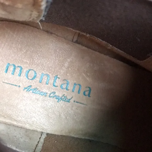 NWOT Montana brown suede slip on slouch front ankle booties Sz 8 minimalist