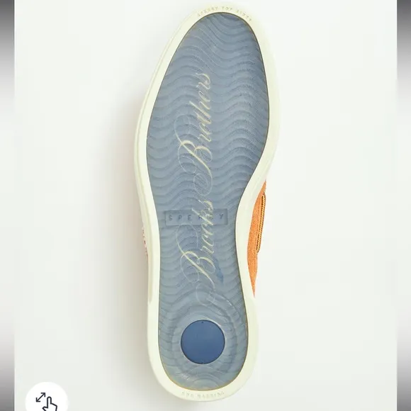 Nwot Sperry X Brooks Brothers A/O Cup 3 Eye Loafers Men 8.5 Orange leather suede
