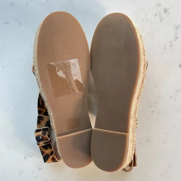 NWOT The Malia Espadrille Sandal in Leopard Calf Hair
