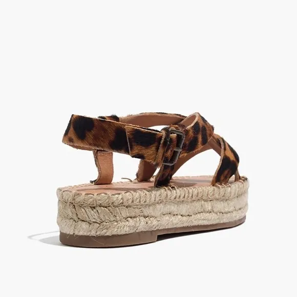NWOT The Malia Espadrille Sandal in Leopard Calf Hair