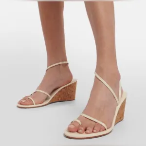 NWT Ancient Greek Sandals Chora Mid wedge nappa leather, off-white, sz 39. (9)