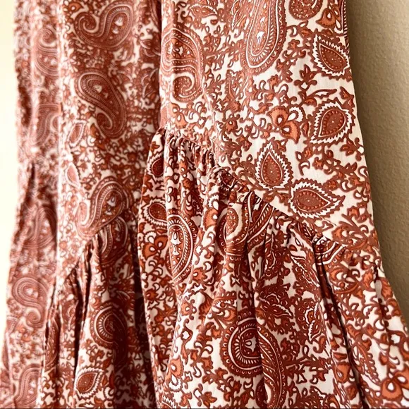 NWT Anthropologie Beachgold Flounced Midi Skirt