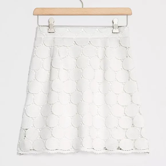 NWT. Anthropologie Embroidered Lace Mini Skirt M