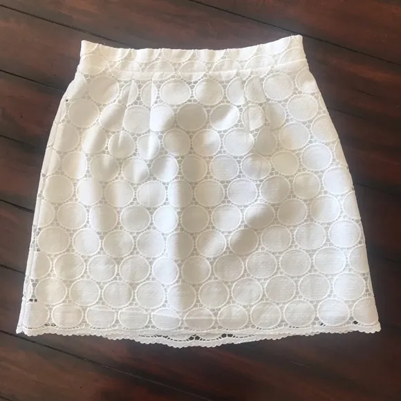 NWT. Anthropologie Embroidered Lace Mini Skirt M