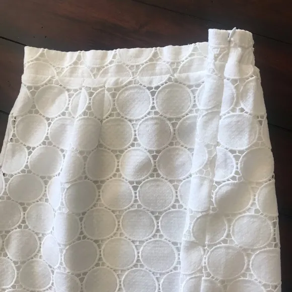 NWT. Anthropologie Embroidered Lace Mini Skirt M