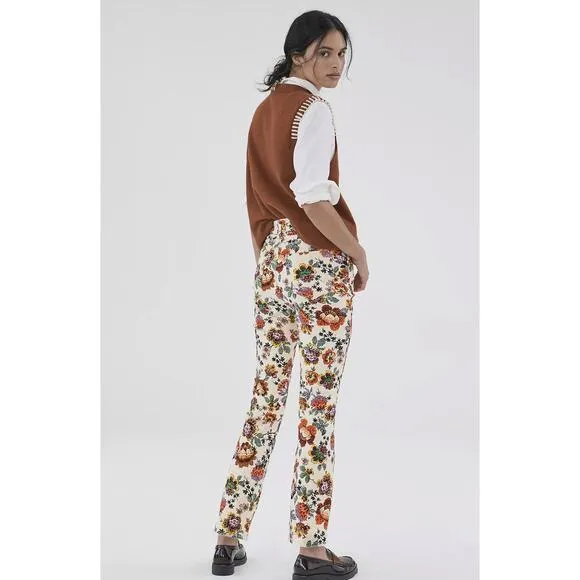 NWT Anthropologie Pilcro The Cigarette Floral Jeans - 28 waist