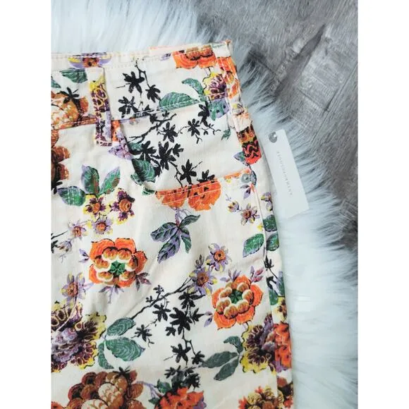 NWT Anthropologie Pilcro The Cigarette Floral Jeans - 28 waist
