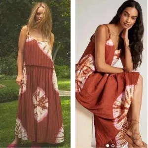 NWT Anthropologie The Odells Cora Bohemian Tie Dye Maxi Dress Pomelo Multi M
