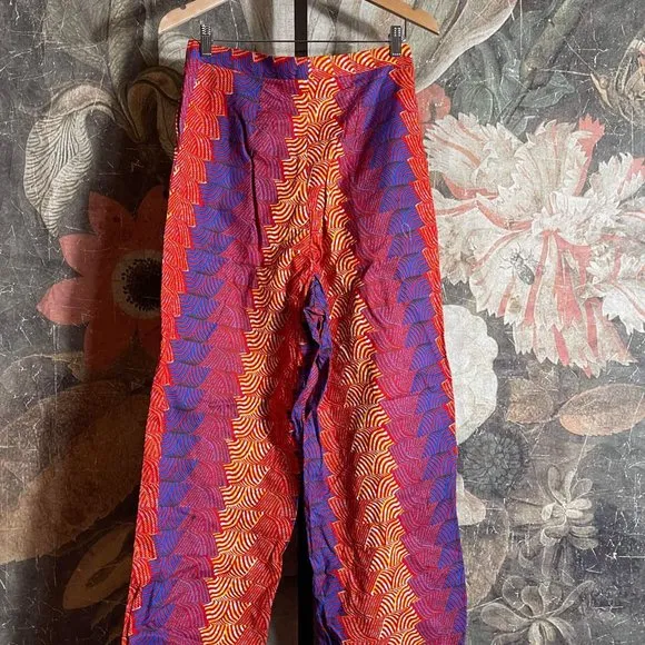 NWT Anthropologie x SIKA Abstract Wide-Leg High-Waisted Trousers Size 12