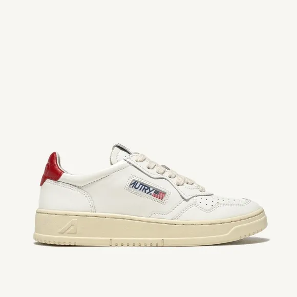 NWT Autry Medalist Low Sneakers White Red Leather Women’s fashion size 37