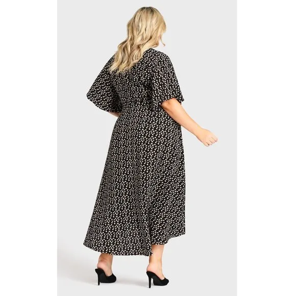 NWT Avenue Maxi Viv Wrap Ditsy Daisy Print Dress 14/16 = 1X