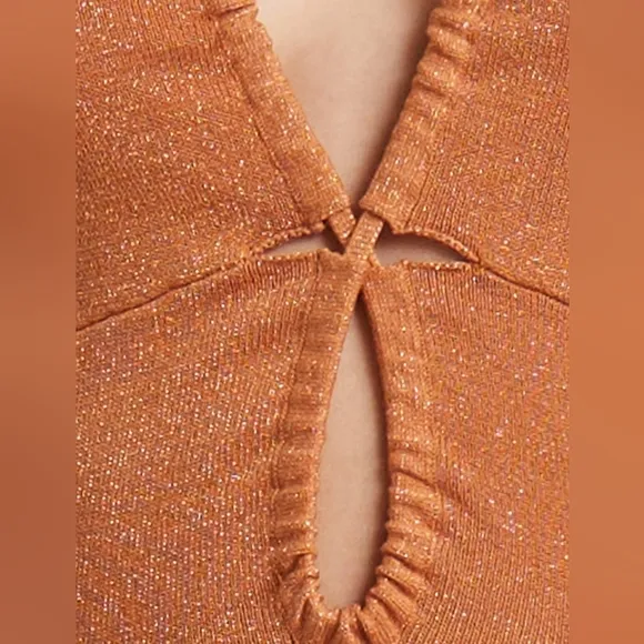 NWT Bec   Bridge Desert Sun Indya Knit Maxi Cutout Slip Dress 8