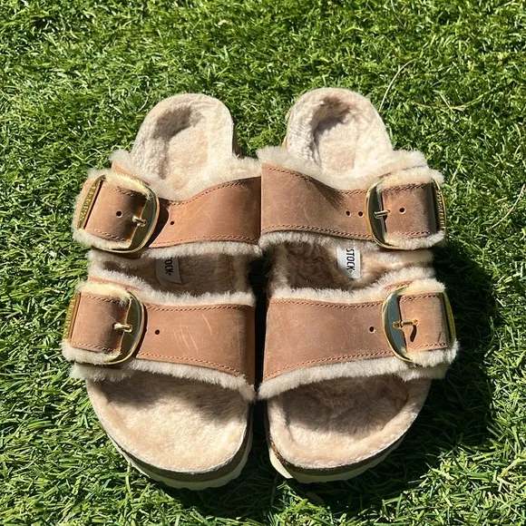 NWT BIRKENSTOCK BIG BUCKLE Arizona Shearling Sandals!