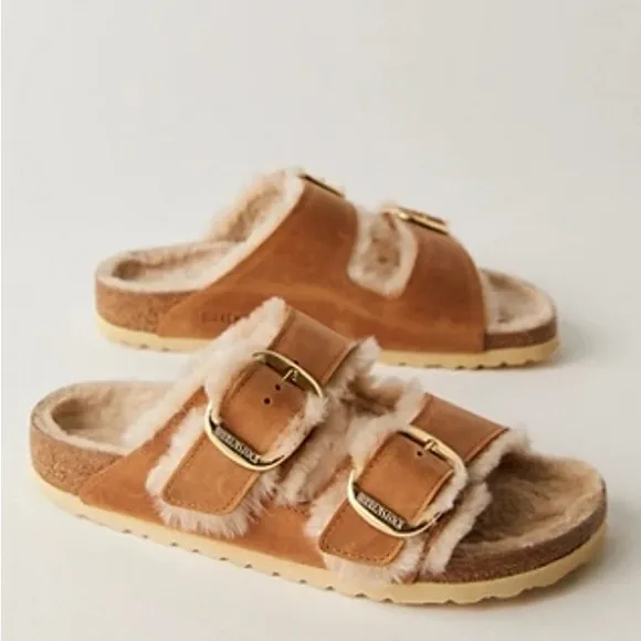 NWT BIRKENSTOCK BIG BUCKLE Arizona Shearling Sandals!