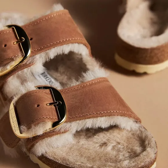 NWT BIRKENSTOCK BIG BUCKLE Arizona Shearling Sandals!