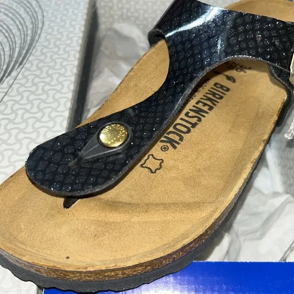 NWT BIRKENSTOCK GIZEH in MAGIC SNAKE BLACK size 36-5 Woman’s