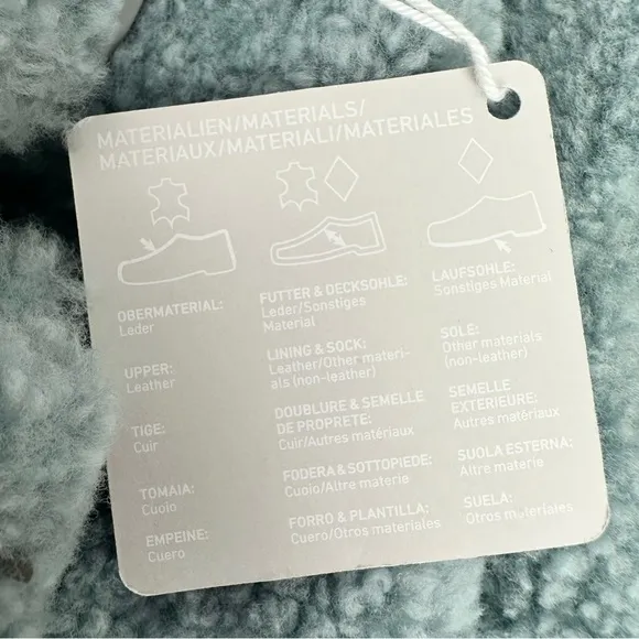 NWT Birkenstock Papillio Arizona Big Buckle Shearling fuzzy sandal blue 38/7
