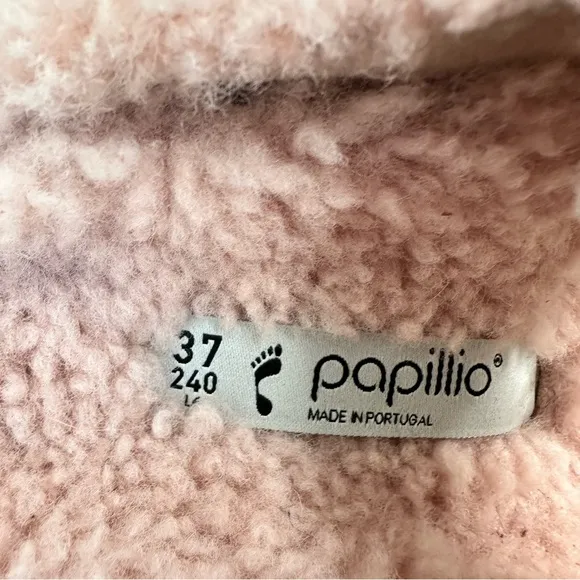 NWT Birkenstock Papillio Arizona Big Buckle Shearling fuzzy sandal pink 38/7
