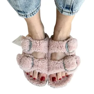 NWT Birkenstock Papillio Arizona Big Buckle Shearling fuzzy sandal pink 39/8