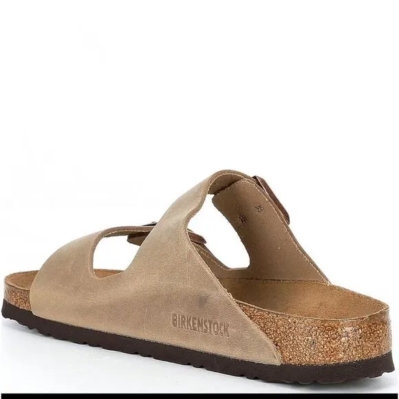 NWT Birkenstock Unisex Arizona Soft Footbed Oiled Leather Sandals - Tobacco