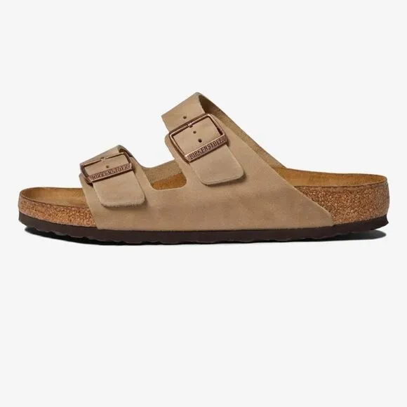NWT Birkenstock Unisex Arizona Soft Footbed Oiled Leather Sandals - Tobacco
