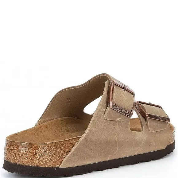 NWT Birkenstock Unisex Arizona Soft Footbed Oiled Leather Sandals - Tobacco