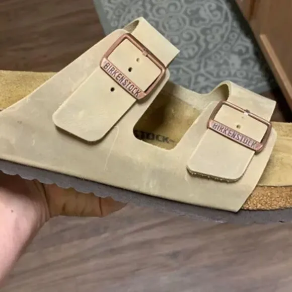 NWT Birkenstock Unisex Arizona Soft Footbed Oiled Leather Sandals - Tobacco