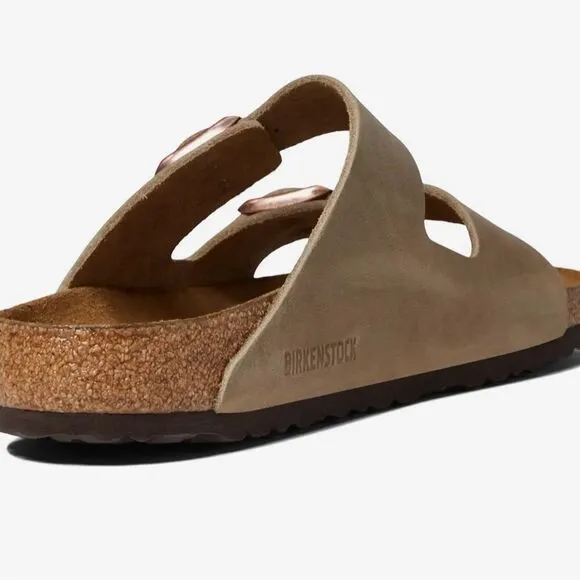 NWT Birkenstock Unisex Arizona Soft Footbed Oiled Leather Sandals - Tobacco
