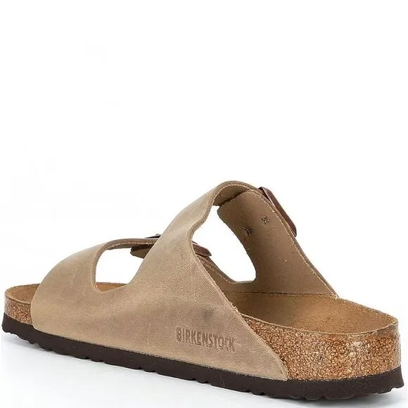 NWT Birkenstock Unisex Arizona Soft Footbed Oiled Leather Sandals - Tobacco