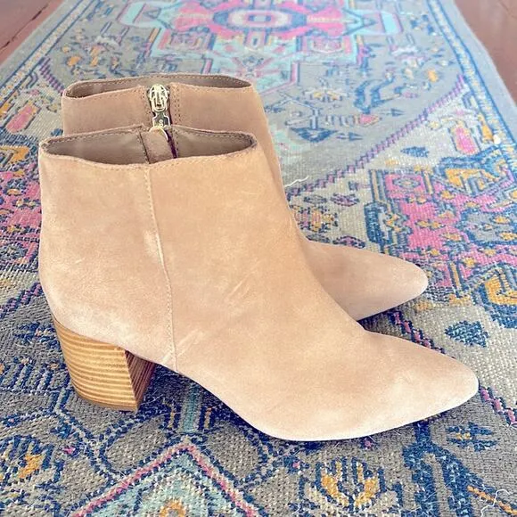NWT Blondo Tasel waterproof suede heeled side zip ankle boots sz 8