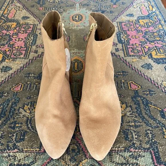 NWT Blondo Tasel waterproof suede heeled side zip ankle boots sz 8