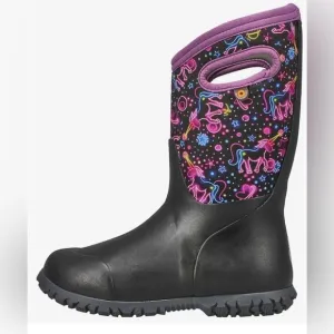 NWT - Bogs York Neon Unicorn Waterproof Rain/Snow Boots - Size 3