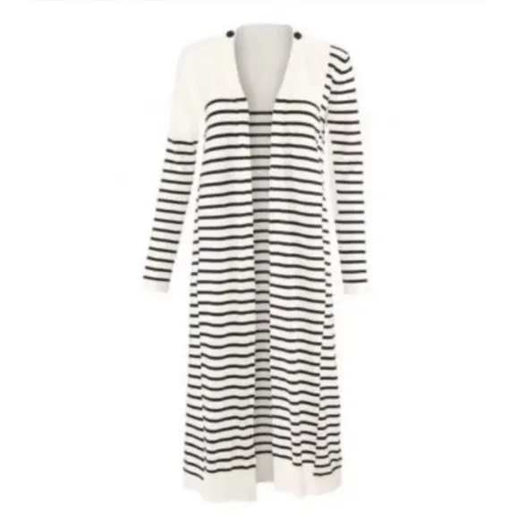 NWT cabi Victory Sweater in Navy and White Stripe