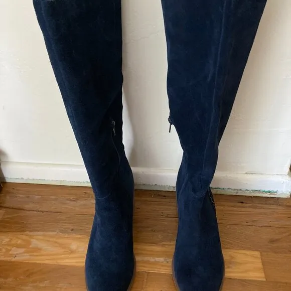 NWT - Carlos Santana Navy Blue Suede boots