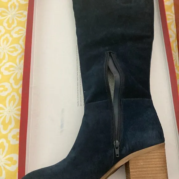 NWT - Carlos Santana Navy Blue Suede boots