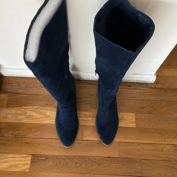 NWT - Carlos Santana Navy Blue Suede boots