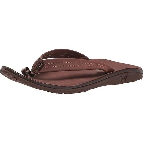 NWT Chaco Men's Classic Leather Flip Sandals, Size 12, Dark Brown