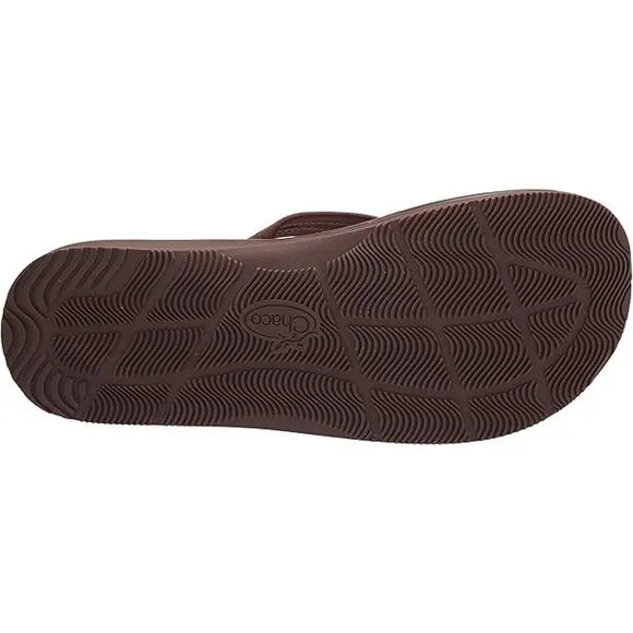 NWT Chaco Men's Classic Leather Flip Sandals, Size 12, Dark Brown