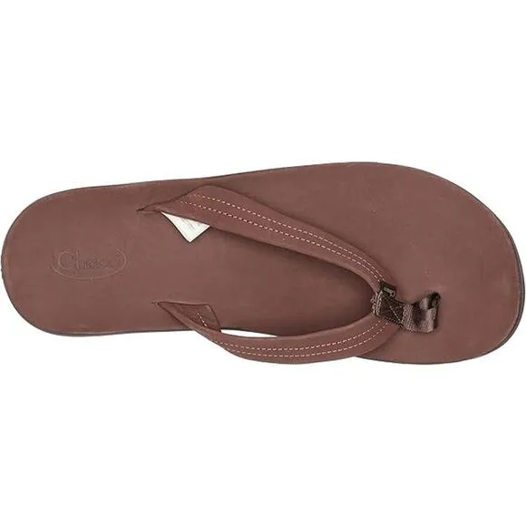 NWT Chaco Men's Classic Leather Flip Sandals, Size 12, Dark Brown