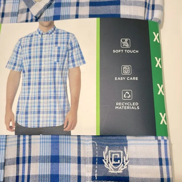 NWT CHAPS Men’s Easy Care Short Sleeve Classic Fit Size XL