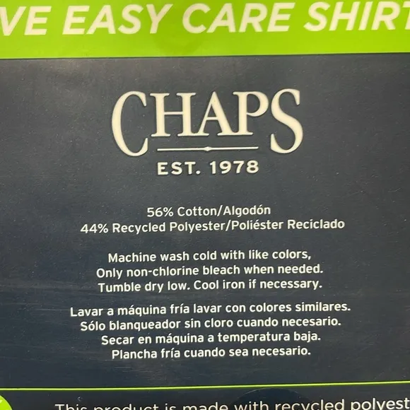 NWT CHAPS Men’s Easy Care Short Sleeve Classic Fit Size XL