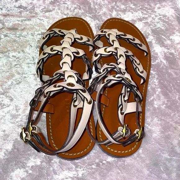 NWT Coach Link Gladiator Sandals in Chalk
