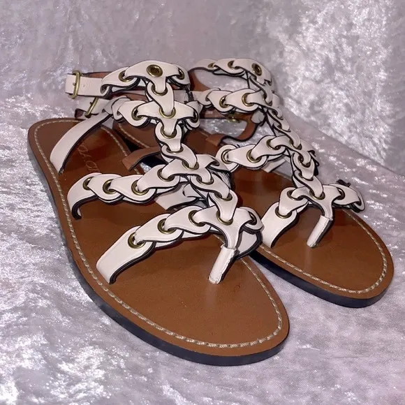NWT Coach Link Gladiator Sandals in Chalk