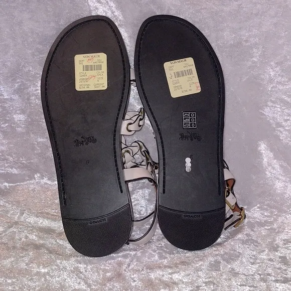 NWT Coach Link Gladiator Sandals in Chalk