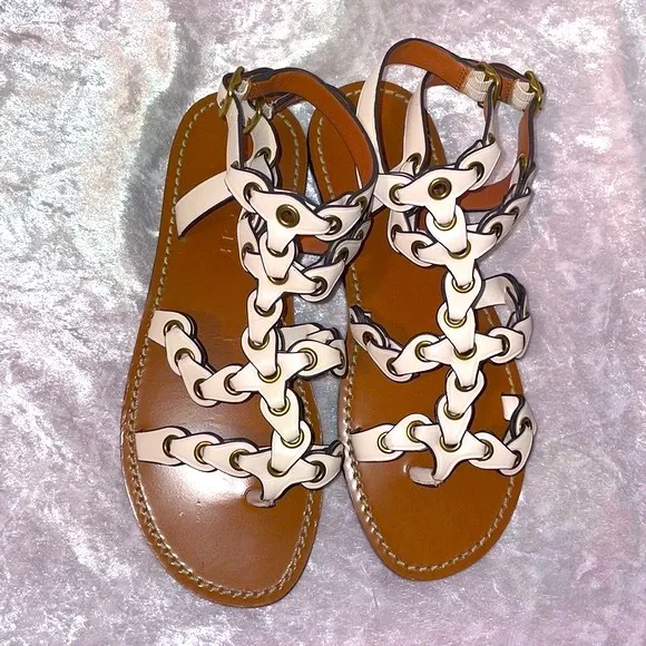 NWT Coach Link Gladiator Sandals in Chalk