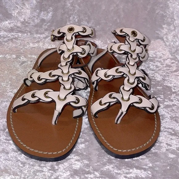 NWT Coach Link Gladiator Sandals in Chalk
